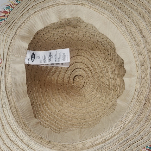 Old Navy straw paper beach hat with colorful edge detail Size L/XL - Picture 4 of 7